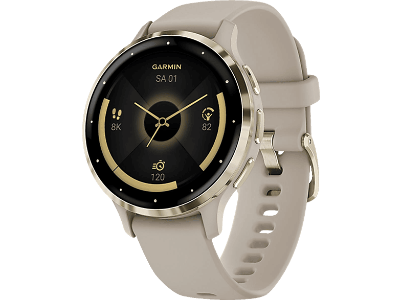 Thumbnail - GARMIN VENU® 3s Smartwatch faserverstärktes Polymer Silikon, 18 mm, French Gray/Softgold