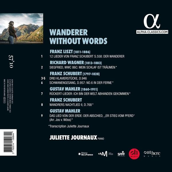 Rückseite eines Albumcovers mit Text und einer Person.