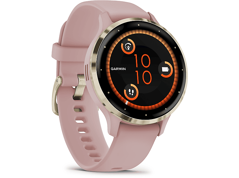 GARMIN VENU® 3s Smartwatch faserverstärktes Polymer Silikon, 18 mm, Dust Rose/Softgold