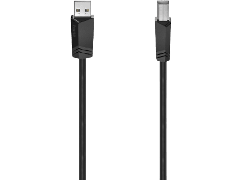 Cable USB a USB-B - Hama 00200602, 1.5 m, USB-A, USB-B, USB2.0, Color Negro
