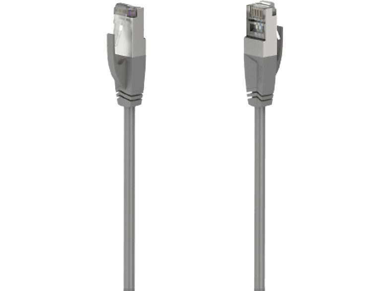 Cable de red - Hama 00200668, 1.5 m, 1 GBit/s, F/UTP, CAT 5e, Enchufe RJ45, Gris