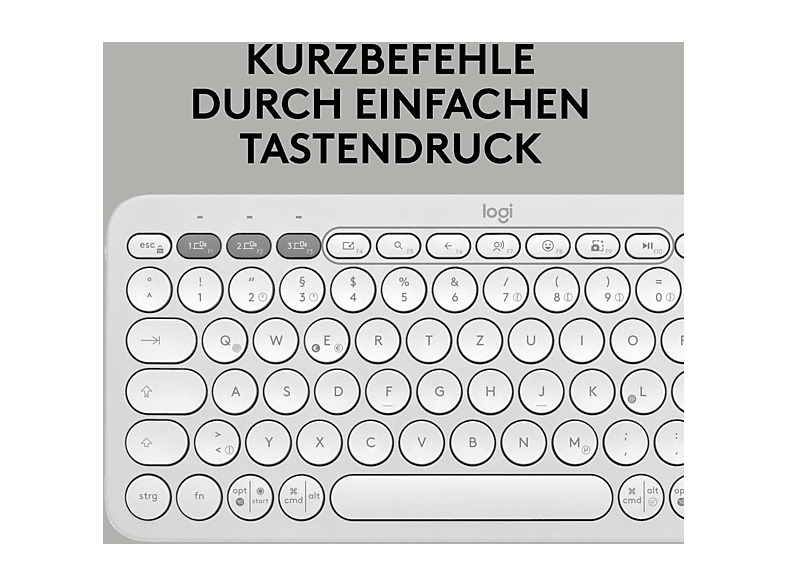 LOGITECH Pebble 2 Combo Kabelloses Tastatur-Maus-Set, DEU (Qwertz), Weiß; Kabelloses Tastatur-Maus Set — Foto 4 von 5