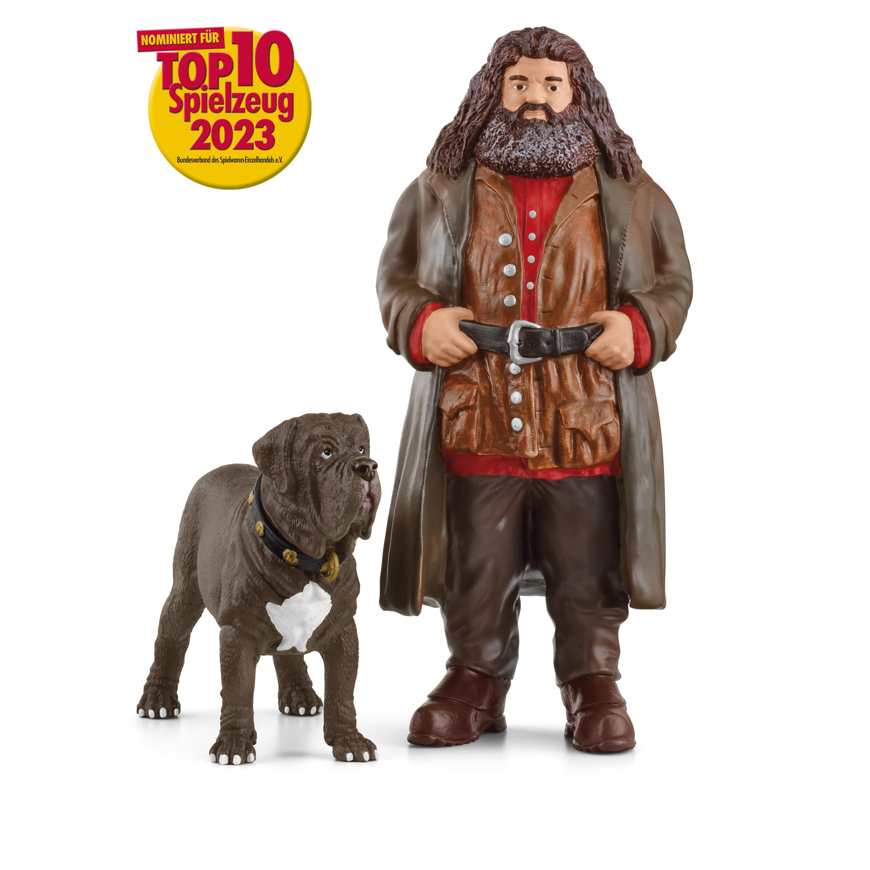 Hagrid-Figur mit Hundespielzeug. Top 10 Spielzeug 2023 Auszeichnung.