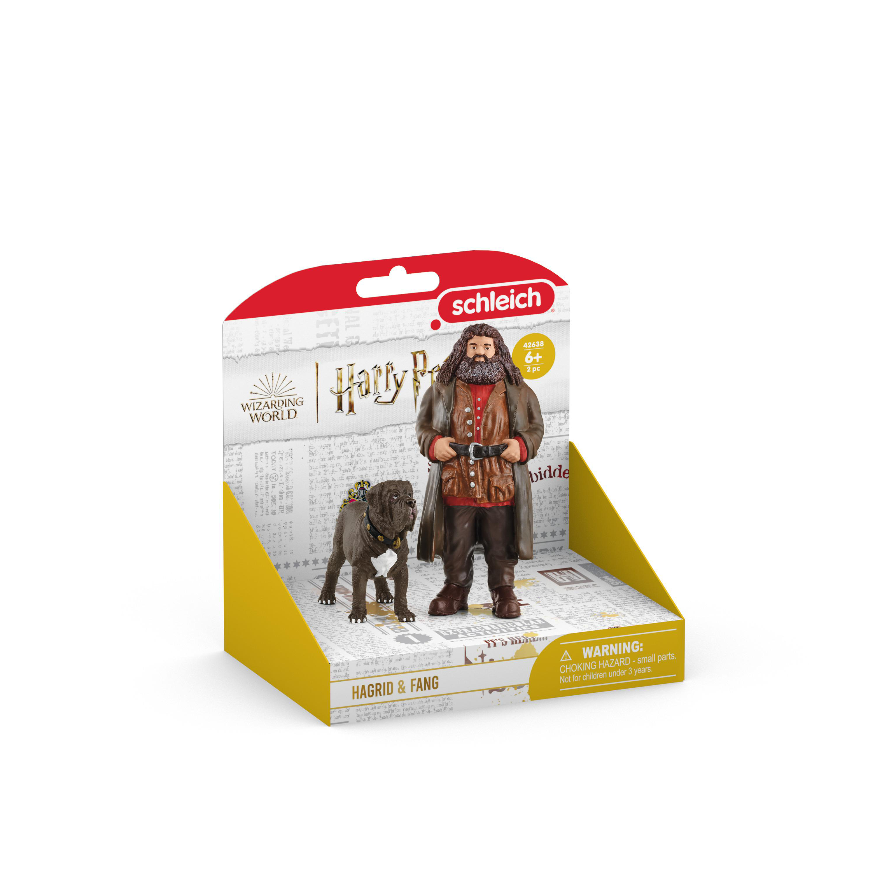 Schleich Hagrid und Fang Spielzeugset in einer Box. Hagrid und ein Hund.