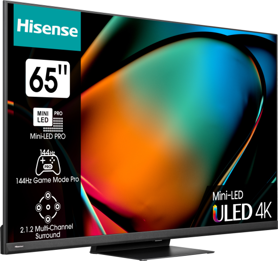 HISENSE 65U8KQ 4K UHD Smart Mini-LED ULED televízió, sötétszürke, 164 cm