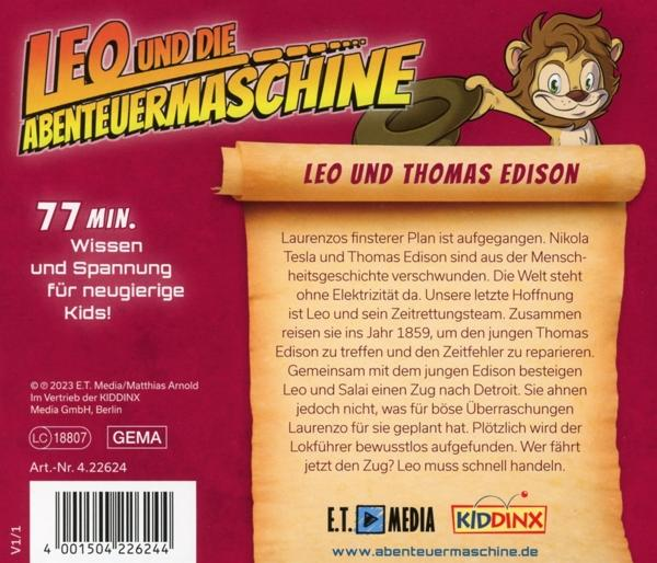 Rückseite einer DVD. Ein Löwen-Cartoon mit deutschem Text. Ein Zug ist ebenfalls abgebildet.