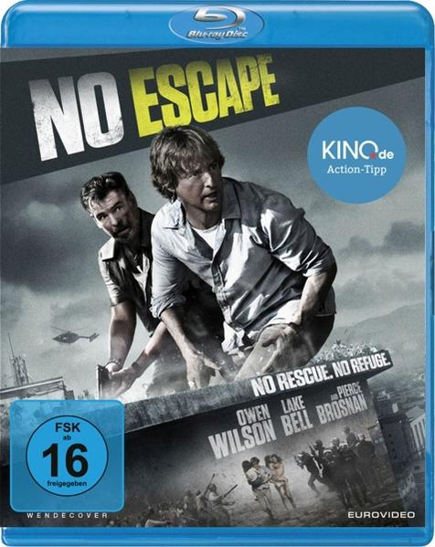 DVD-Cover des Films No Escape. Zwei Männer stehen vor einem Stadt-Hintergrund.