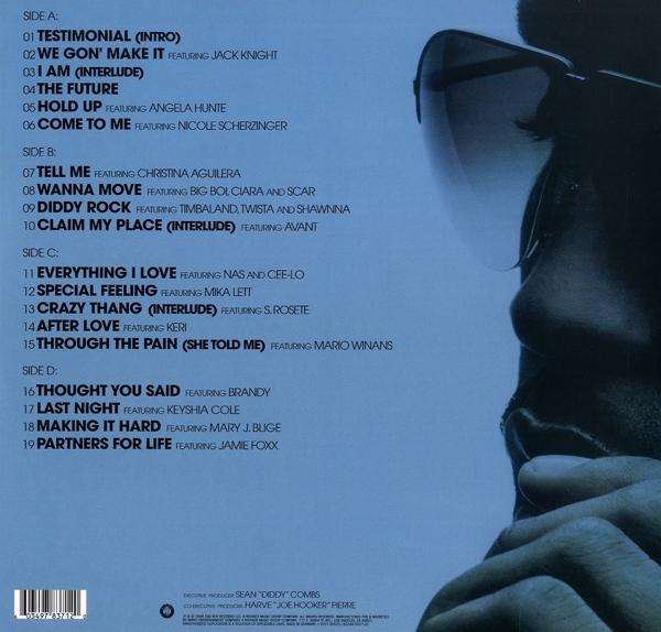 Albumcover mit Titellisten der Seiten A bis D. Nahaufnahme eines Gesichts mit Sonnenbrille.