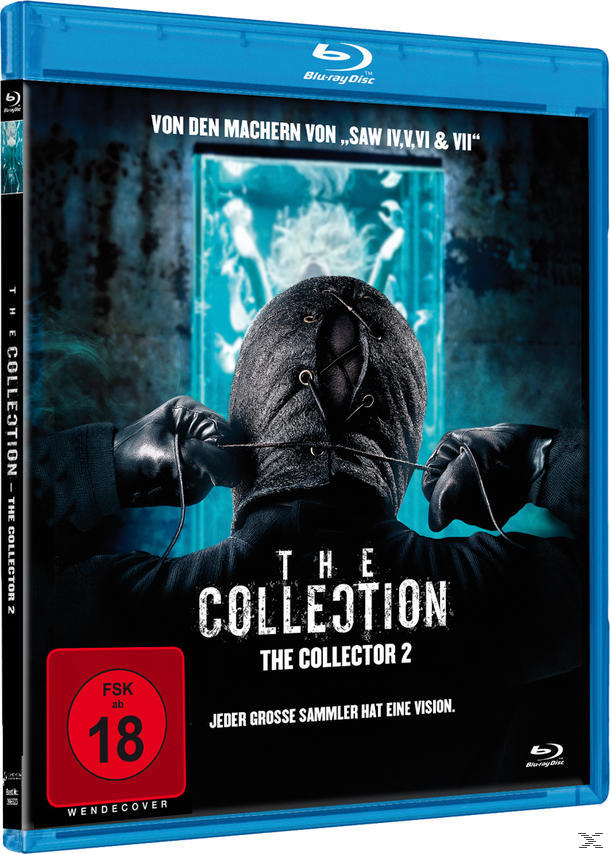 Blu-ray-Hülle mit dem Filmtitel "The Collection", eine Person mit Maske.
