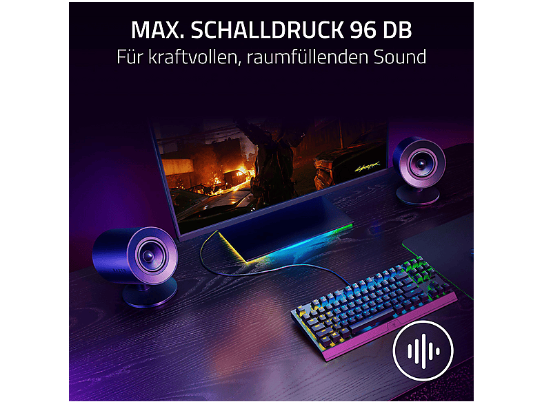 RAZER Nommo V2 X, BT 5.0, Schwarz; Gaming Lautsprecher — Foto 3 von 5