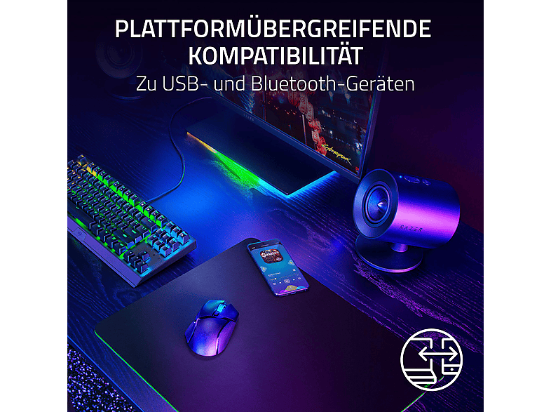 RAZER Nommo V2 X, BT 5.0, Schwarz; Gaming Lautsprecher — Foto 5 von 5