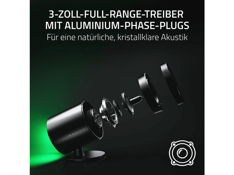 RAZER Nommo V2 Full-Range-2.1, RAZER, BT 5.3, Chroma RGB, Schwarz; Gaming Lautsprecher — Foto 5 von 5