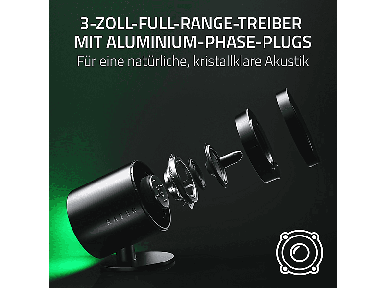 RAZER PC Lautsprecher Nommo V2 pro Full-Range-2.1, BT 5.3, RAZER Chroma RGB, Schwarz; Gaming Lautsprecher — Foto 2 von 5