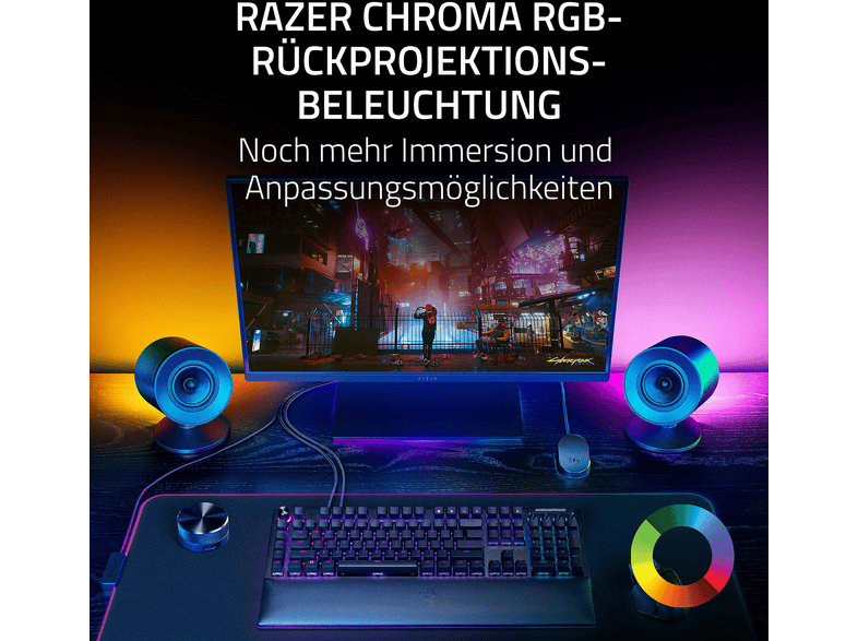 RAZER PC Lautsprecher Nommo V2 pro Full-Range-2.1, BT 5.3, RAZER Chroma RGB, Schwarz; Gaming Lautsprecher — Foto 5 von 5