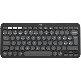 Teclado inalámbrico - Logitech K380S, Bluetooth-USB, Multidispositivo, Multisistema, Teclas programables, Teclas de accesos directos, Negro