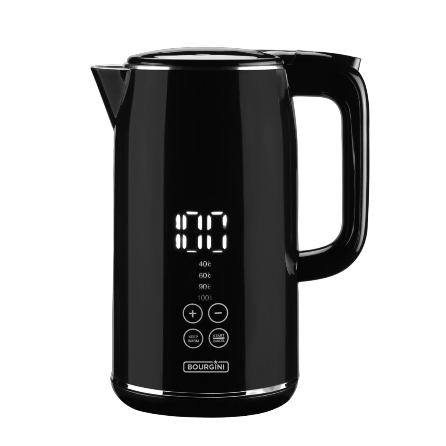 Bourgini Cool Touch Digital Kettle Digitale Waterkoker 1,7 Liter Zwart