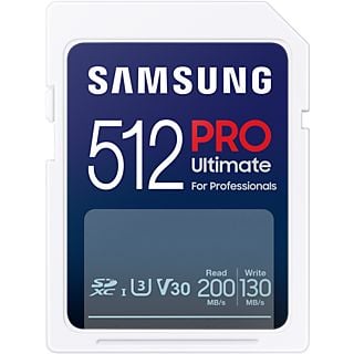 SAMSUNG Samsung PRO Ultimate – SD kaart 512 GB – 200 & 130 MB/s – Geheugenkaart camera