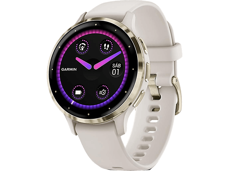 Garmin Venu 3S, 18 mm, 1.2, Autonomía 10 días, +30 deportes, Gris oro