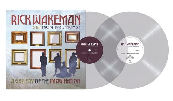 Rick Wakeman album borítója. Képzelet galériája téma, jobbra bakelit lemezekkel.
