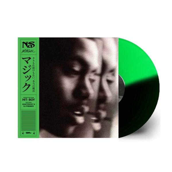 Nas album borító, zöld és fekete bakelit, emberek arca.