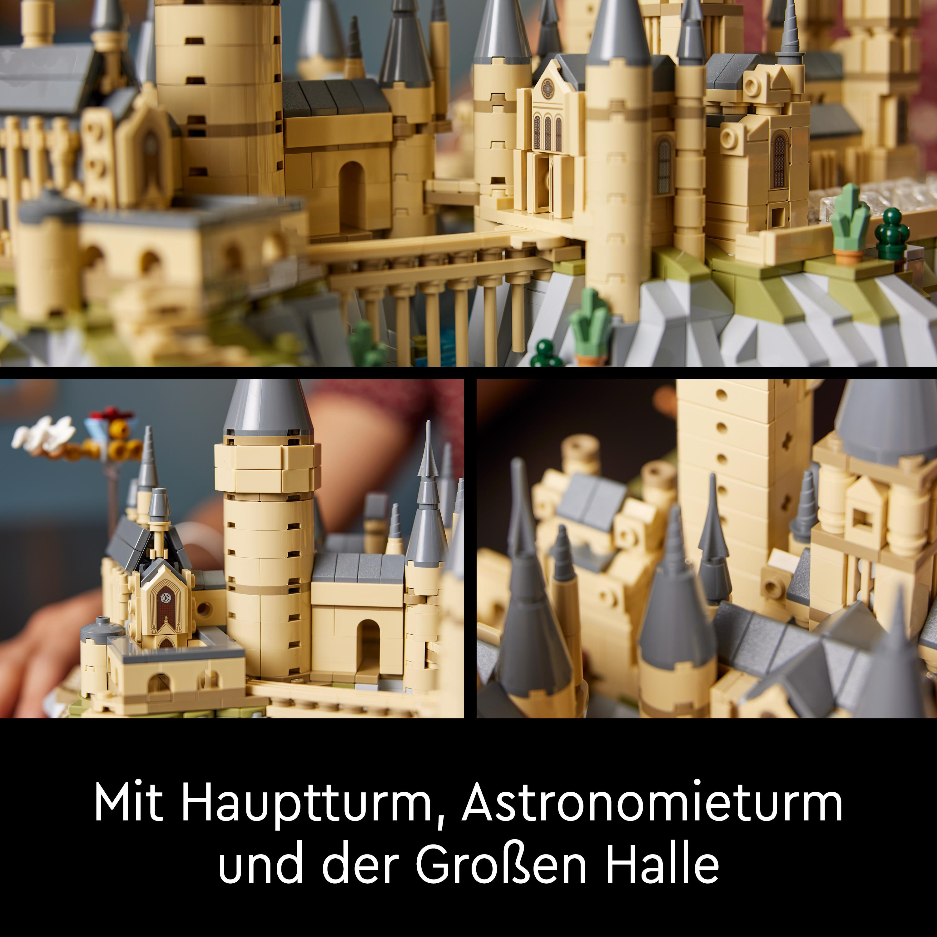 LEGO Harry Potter Set mit Hogwarts Castle, mit verschiedenen detaillierten Abschnitten.