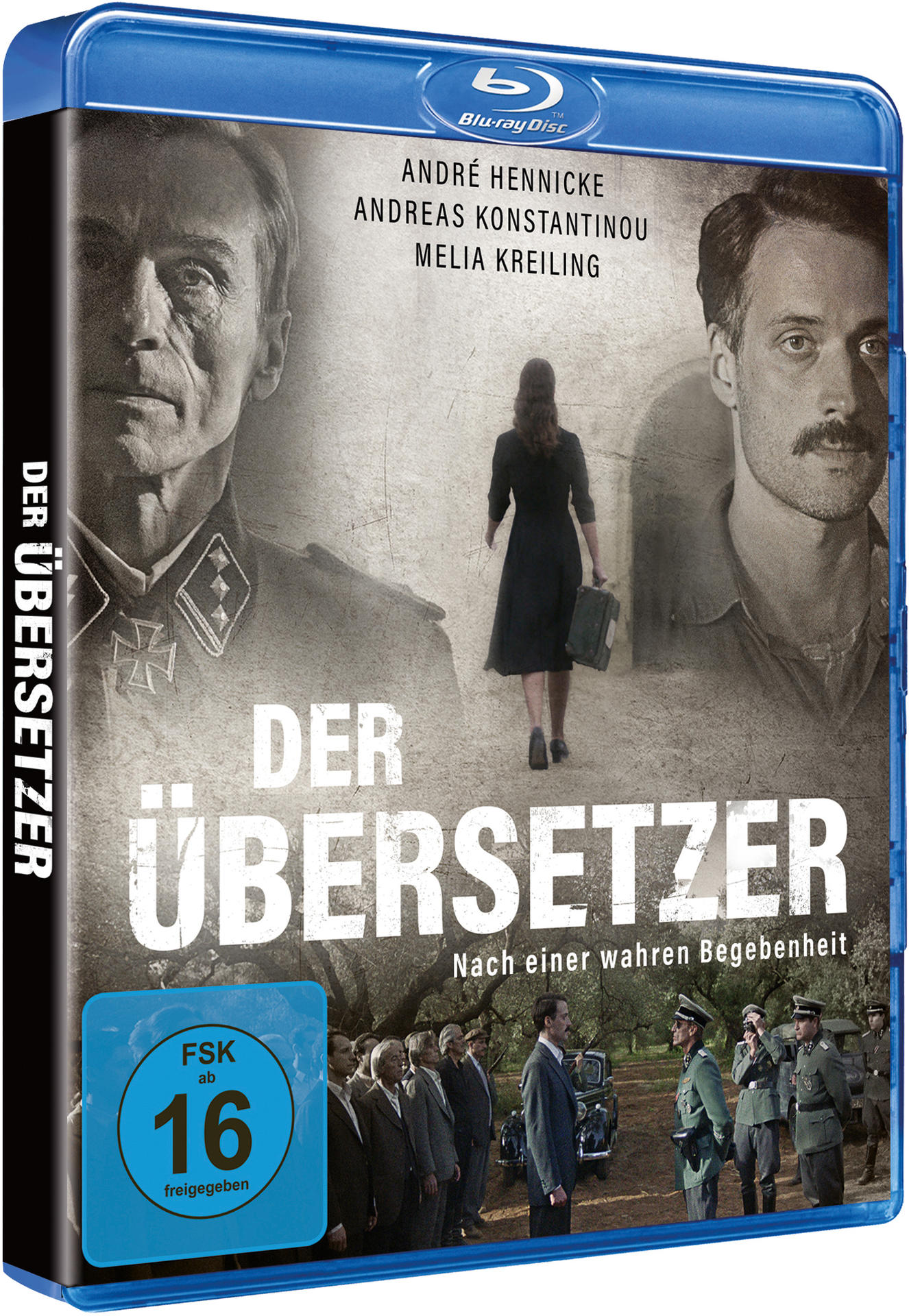 Blu-ray-Disc-Cover für 'Der Übersetzer', mit Schauspielern und einer Filmszene.