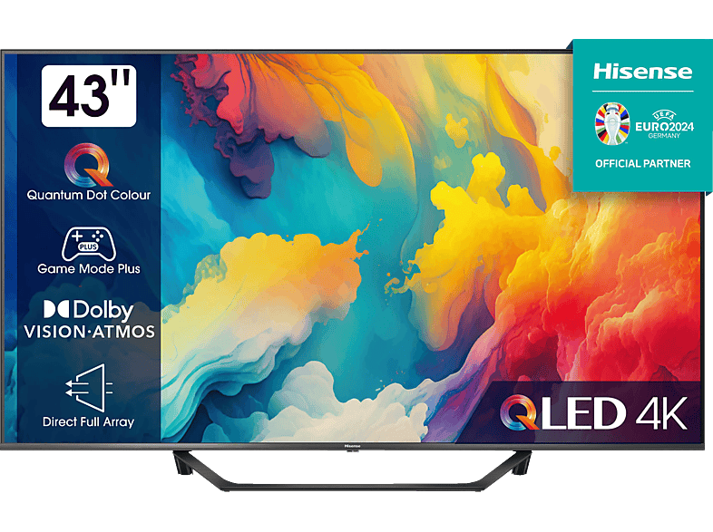 | MediaMarkt TV, QLED 109 43 HISENSE Zoll / TV 4K, QLED SMART (Flat, U6) cm, VIDAA UHD 43A7KQ TV