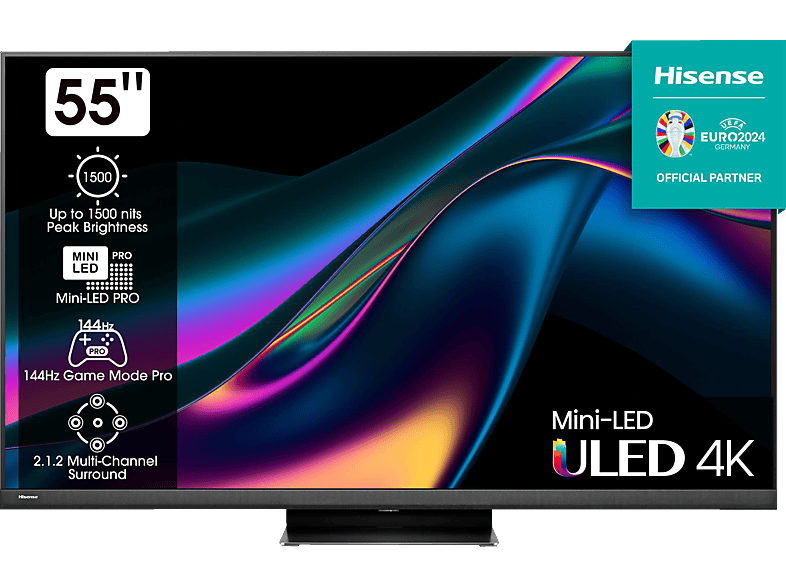 HISENSE 55U8KQ Mini LED TV) UHD 4K, TV Zoll cm, SMART (Flat, / 139 55