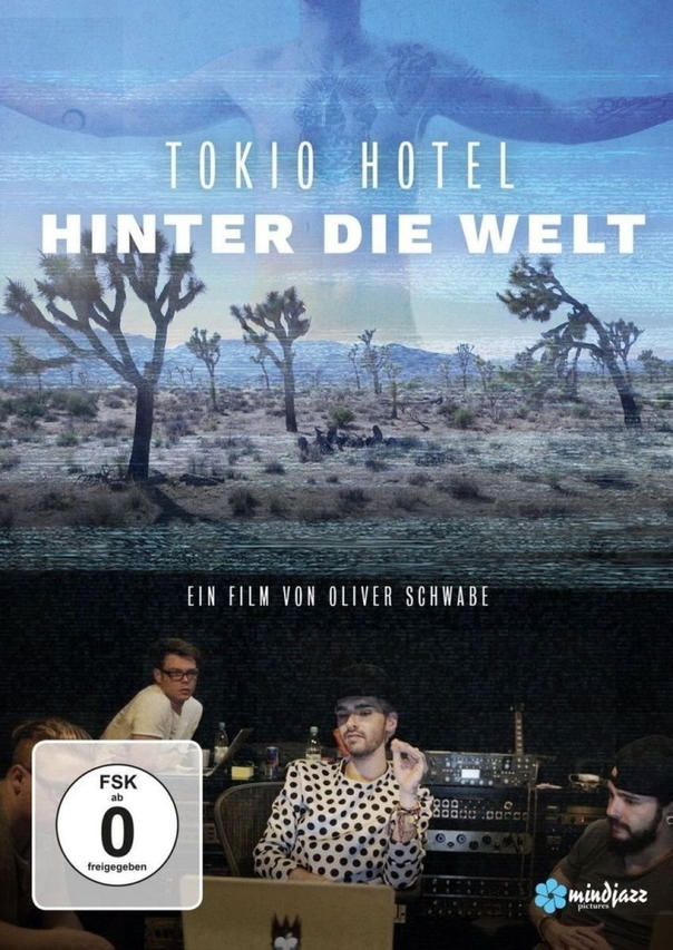 Filmposter mit Tokio Hotel Titel. Bild zeigt Wüste und Band beim Auftritt.