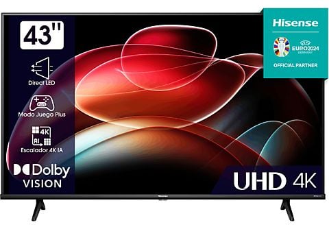 TV LED 43''  Hisense 43A6K, Smart TV, UHD 4K, Dolby Vision, Modo juego  Plus, DTS Virtual X, Control por voz