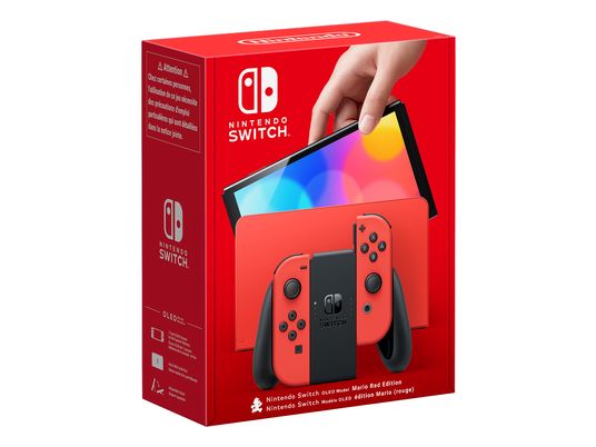 Switch (OLED-Modell) - Mario Red Edition - Spielekonsole - Rot/Schwarz