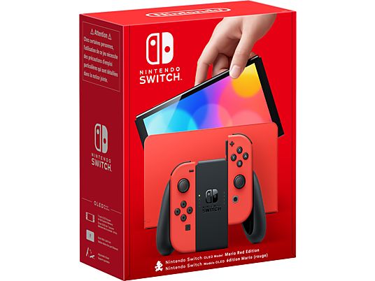 Switch (OLED-Modell) - Mario Red Edition - Spielekonsole - Rot/Schwarz