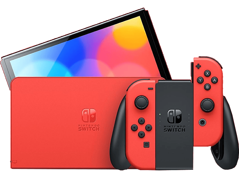 Consola - Switch OLED + Mario Kart 8 Deluxe (código descarga) + 3 meses NSO  NINTENDO, Switch OLED, 64 GB, Azul y Rojo Neón