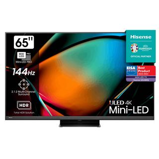 TV Mini LED 65'' - Hisense 65U8KQ Smart TV UHD 4K, Mini-Led PRO, 2.1.2 Sonido multicanal, Modo juego 144Hz, Dolby Vision IQ & Atmos, Hi-View Engine