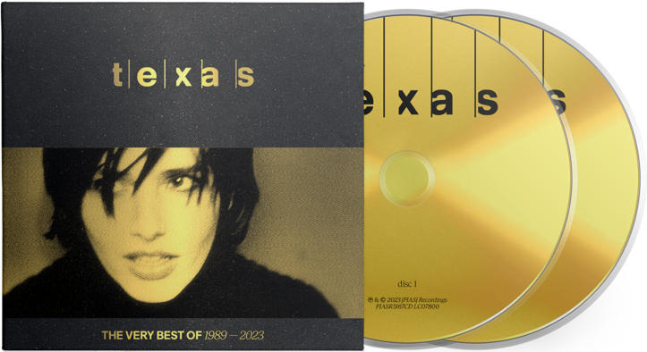 Texas album borító: fekete háttér, egy nő képe.