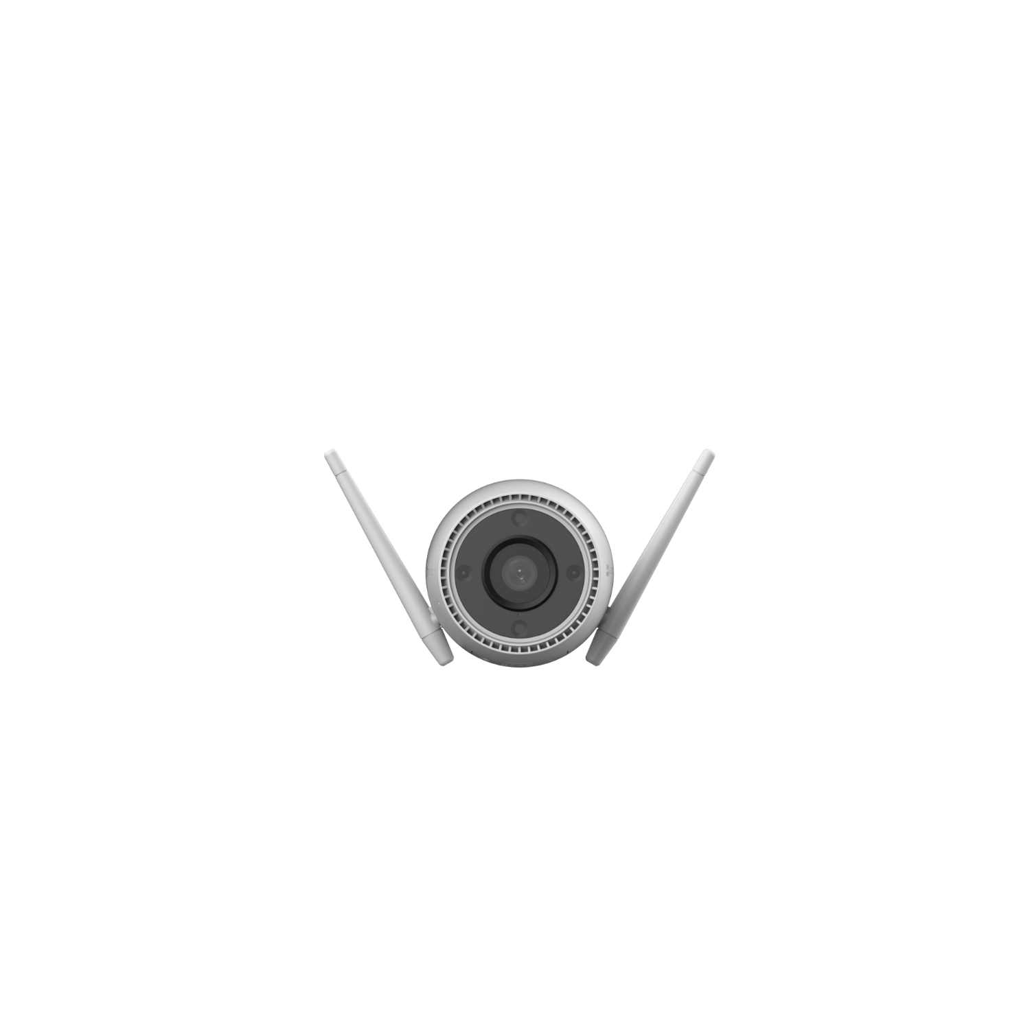 A black security camera with two antennas.