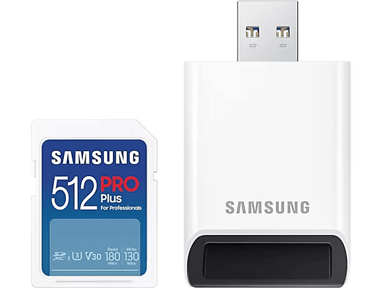 Samsung PRO Plus SD 512GB UHS-I U3 + czytnik