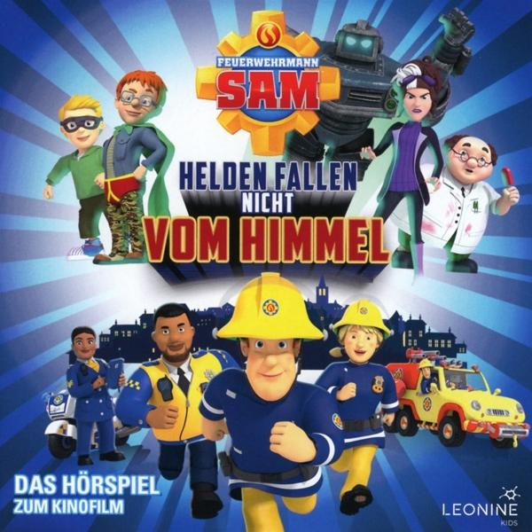 Albumcover: Zeichentrickfiguren von Feuerwehrmann Sam, mit Text auf Deutsch.