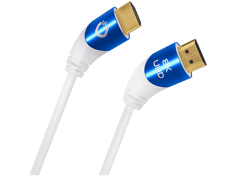 Oehlbach Shape Magic 40 UHD Câble HDMI 3m Blanc