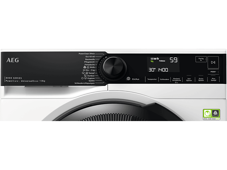 Thumbnail - AEG LR8EG75480 8000 Waschmaschine (8 kg, 1400 U/Min., A, Ja)