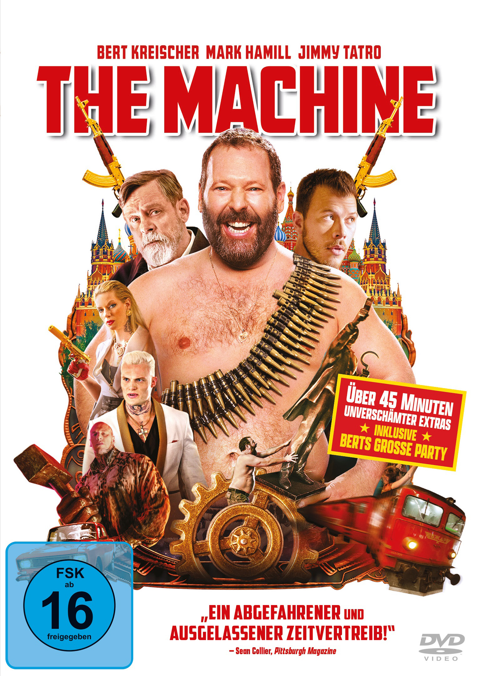 DVD-Cover mit mehreren Personen, einem Zug und Text.