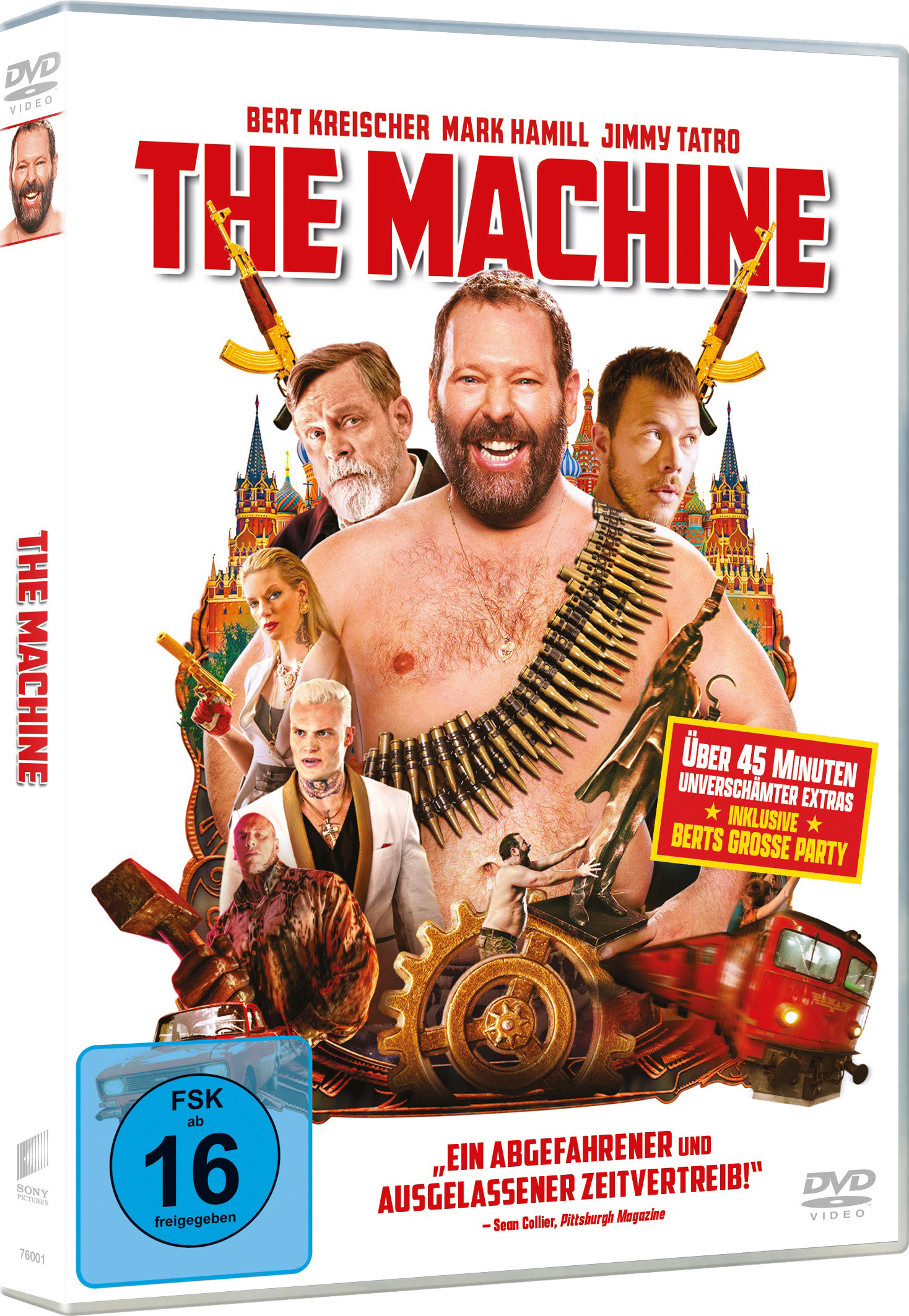 Ein DVD-Cover mit mehreren Personen und dem Titel "THE MACHINE".