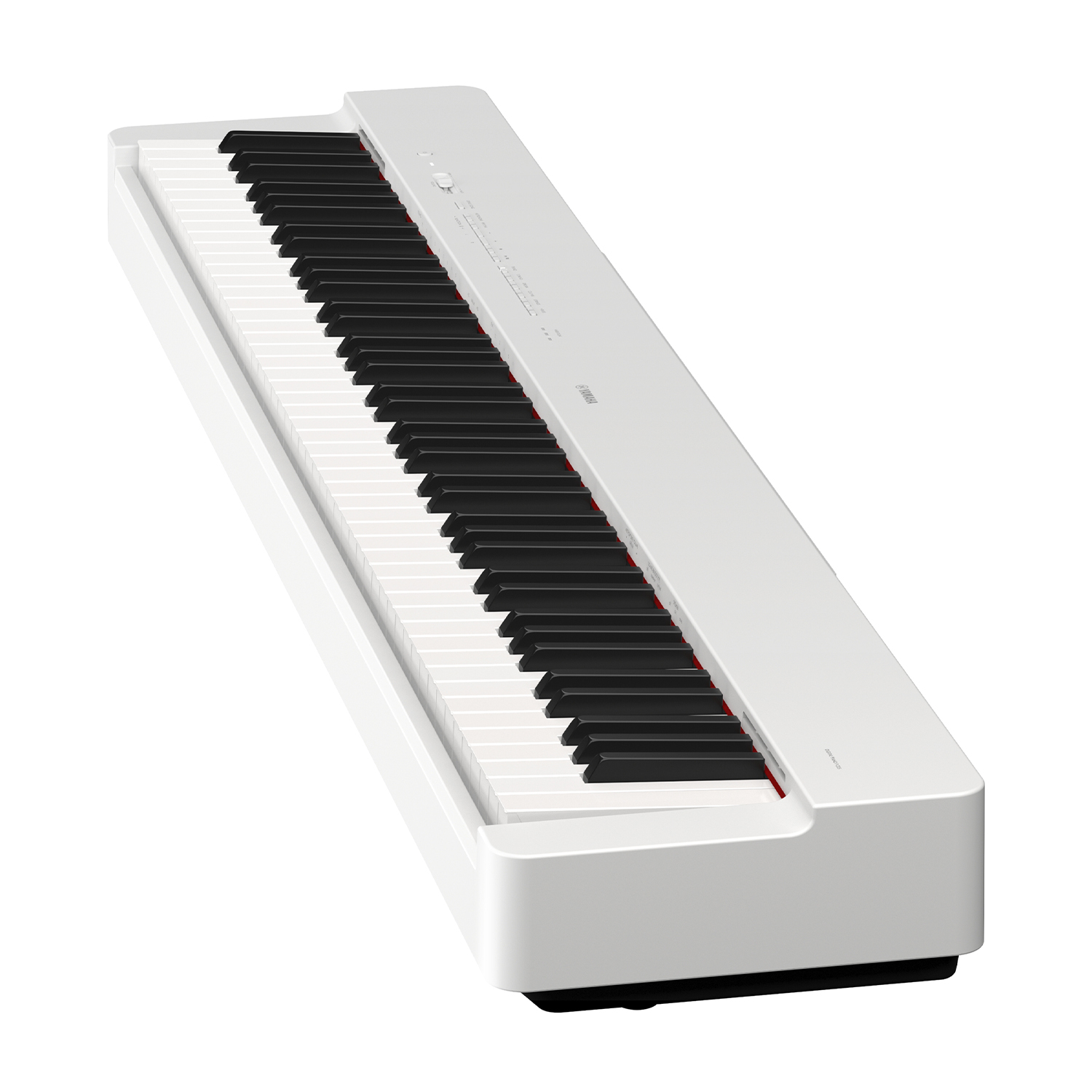 Un pianoforte digitale bianco con tasti bianchi e neri.
