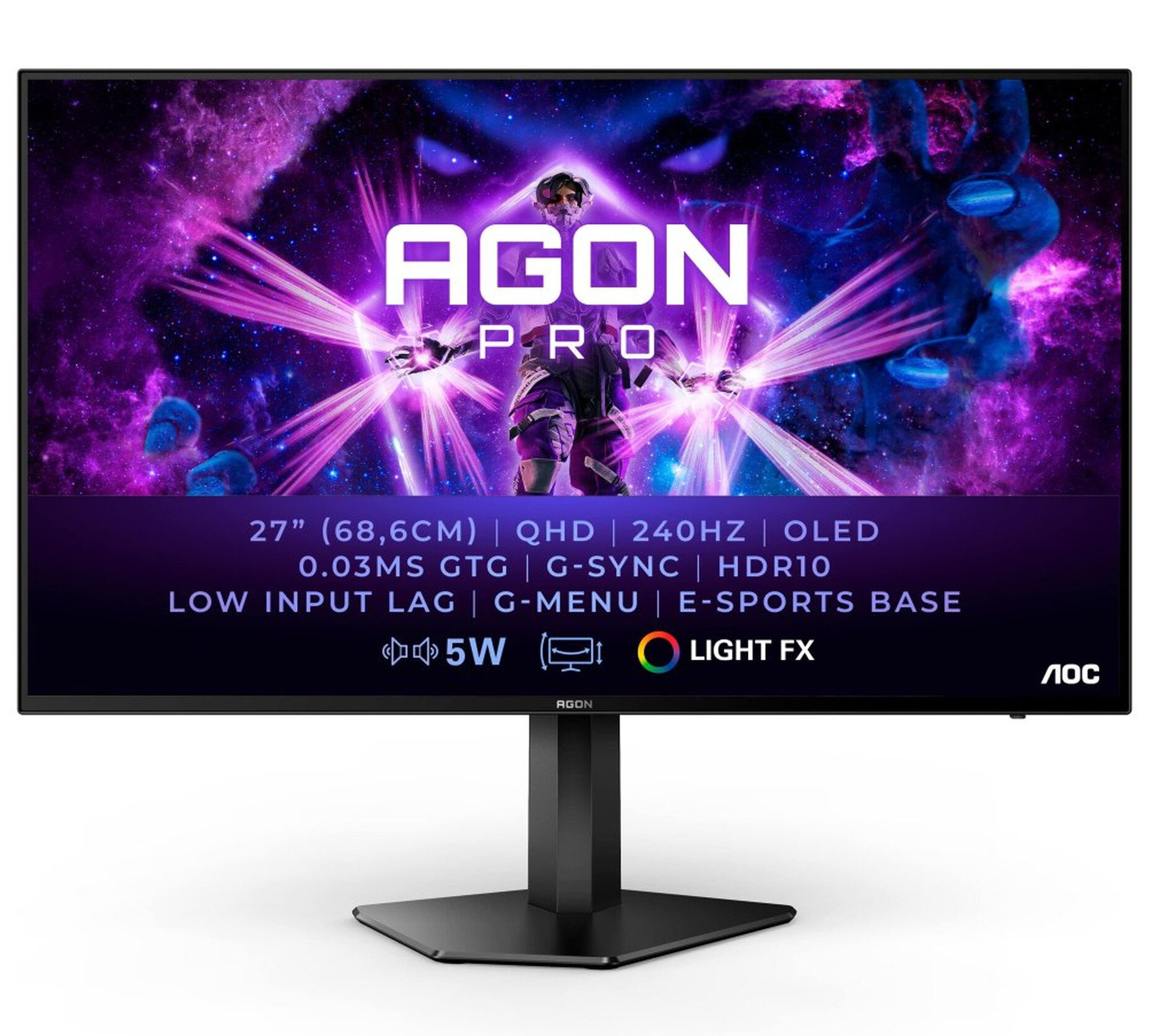 Monitor AOC Agon Pro AG276QZD 26,5 QHD OLED 240Hz 0,03ms