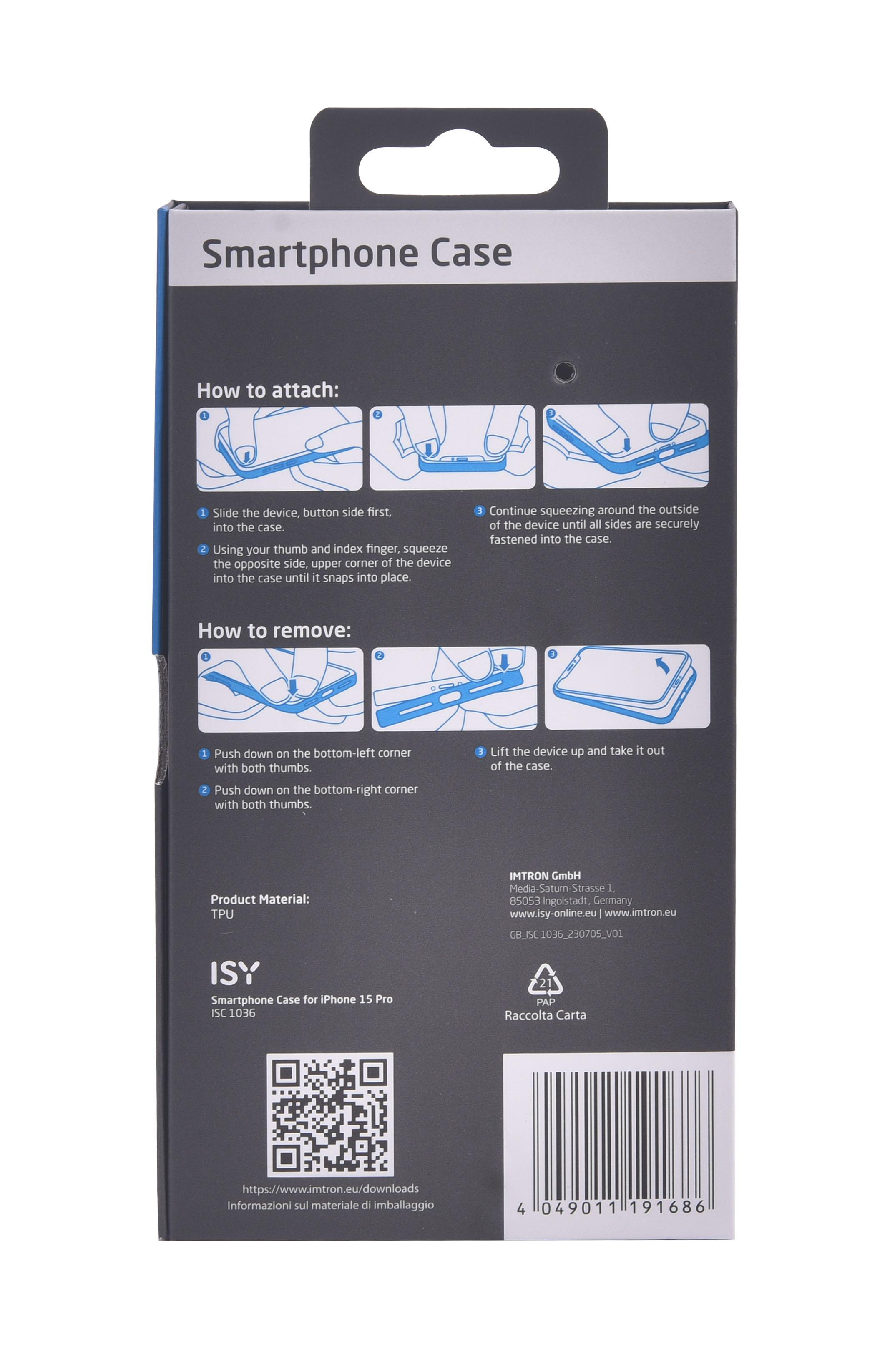 Smartphone-Hüllenverpackung mit Anweisungen und Produktdetails.
