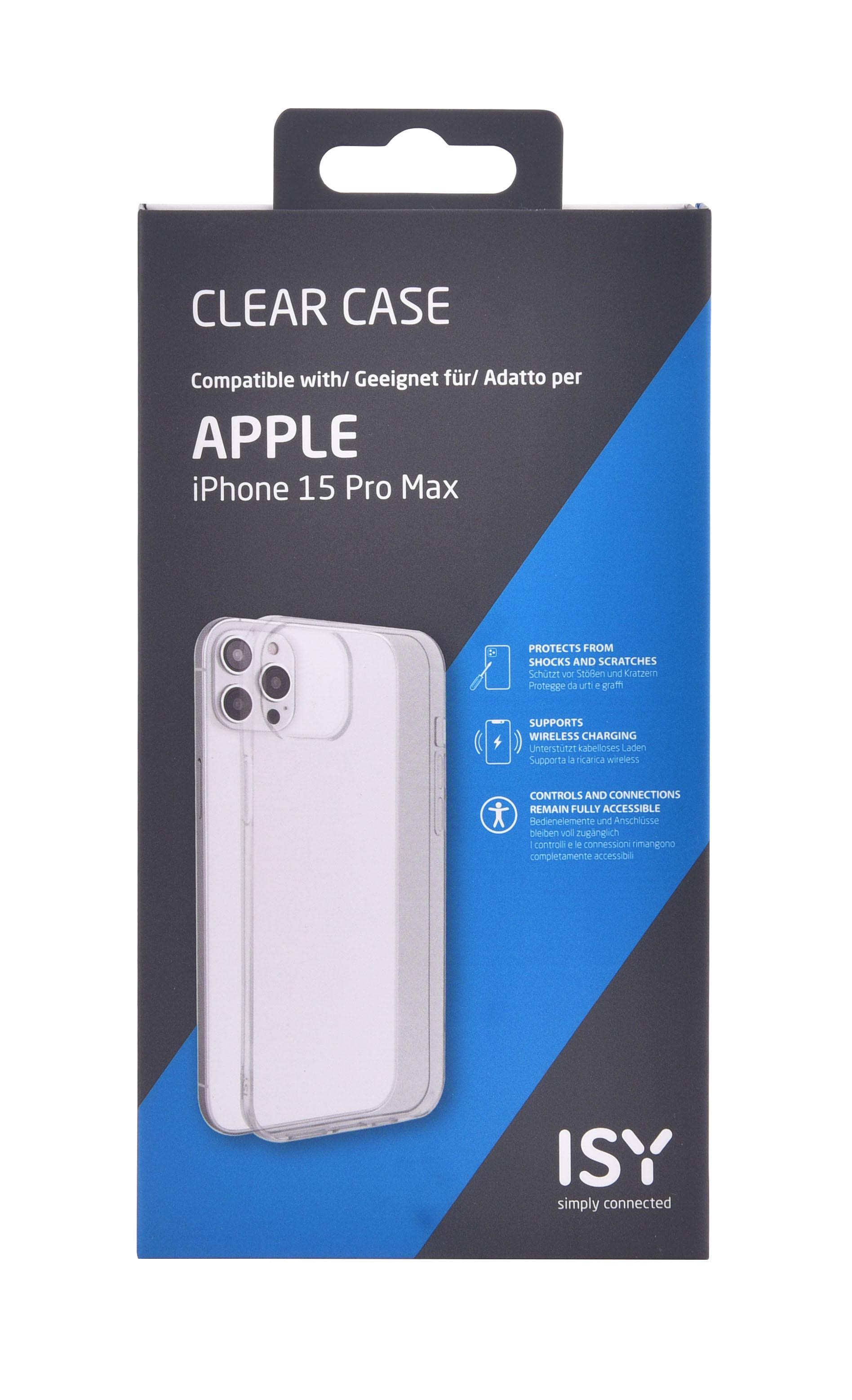 Verpackung für iPhone 15 Pro Max Hülle, weißer Hintergrund.