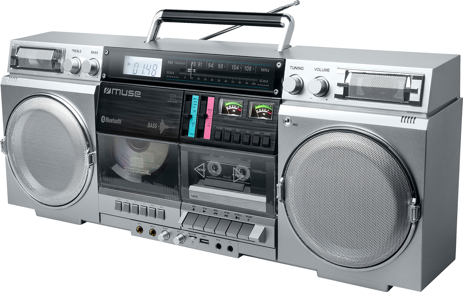 MUSE M-380 GB hordozható kazettás rádió, szürke