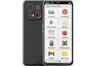 EMPORIA SMART.6 - Smartphone (6.58 ", 128 GB, Schwarz/Silber)