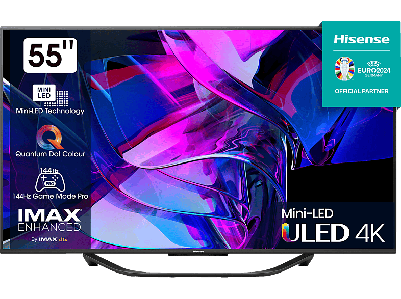 55 Zoll (Flat, TV) HISENSE LED SMART UHD cm, 55U7KQ / TV 4K, 139 Mini