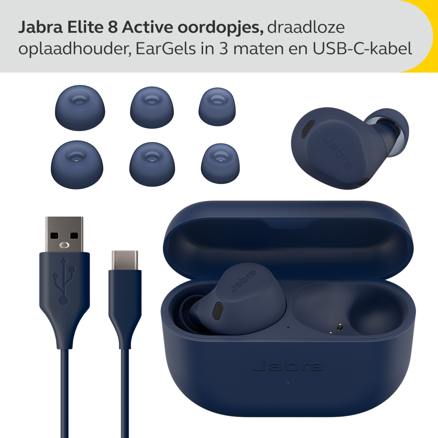 Jabra Elite 8 Active ネイビー＆イヤーピース＆充電ケーブル JABRA Elite 8 Active Blauw | MediaMarkt